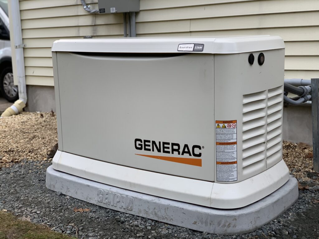 Home Generator Standby Generac generator installed at a residence in Mendham, NJ