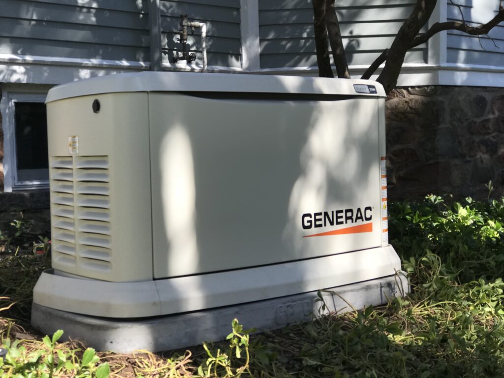 Generac backup generator placed by a house in Parsippany, NJ.
